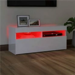 TV Cabinet With LED Lights High Gloss White 90x35x40 Cm 10 TV Cabinet With LED Lights High Gloss White 90x35x40 Cm -NEWTRAL Sales Shop TV Cabinet with LED Lights High Gloss White 90x35x40 cm 466157 4