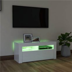 TV Cabinet With LED Lights High Gloss White 90x35x40 Cm -NEWTRAL Sales Shop TV Cabinet with LED Lights High Gloss White 90x35x40 cm 466285 3