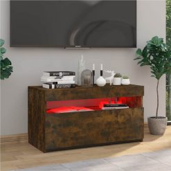 TV Cabinet With LED Lights Smoked Oak 75x35x40 Cm 2 TV Cabinet With LED Lights Smoked Oak 75x35x40 Cm -NEWTRAL Sales Shop TV Cabinet with LED Lights Smoked Oak 75x35x40 cm 510612 2