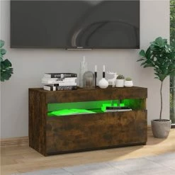 TV Cabinet With LED Lights Smoked Oak 75x35x40 Cm -NEWTRAL Sales Shop TV Cabinet with LED Lights Smoked Oak 75x35x40 cm 510612 4