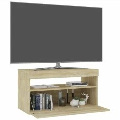 TV Cabinet With LED Lights Sonoma Oak 75x35x40 Cm 8 TV Cabinet With LED Lights Sonoma Oak 75x35x40 Cm -NEWTRAL Sales Shop TV Cabinet with LED Lights Sonoma Oak 75x35x40 cm 509317 2