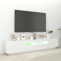 TV Cabinet With LED Lights White 200x35x40 Cm 9 TV Cabinet With LED Lights White 200x35x40 Cm -NEWTRAL Sales Shop TV Cabinet with LED Lights White 200x35x40 cm 491709 3