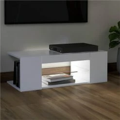 TV Cabinet With LED Lights White 90x39x30 Cm -NEWTRAL Sales Shop TV Cabinet with LED Lights White 90x39x30 cm 461654 2