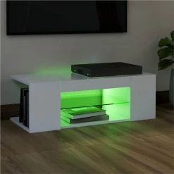 TV Cabinet With LED Lights White 90x39x30 Cm -NEWTRAL Sales Shop TV Cabinet with LED Lights White 90x39x30 cm 461654 3