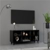 TV Cabinet With Metal Legs Black 103.5x30x50 Cm