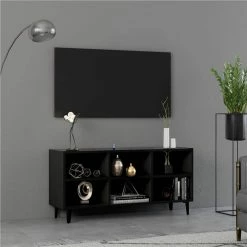 TV Cabinet With Metal Legs Black 103.5x30x50 Cm