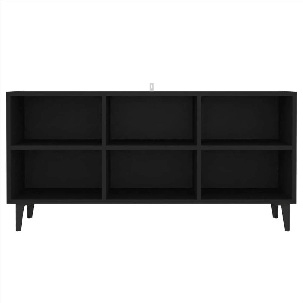 TV Cabinet With Metal Legs Black 103.5x30x50 Cm 4 TV Cabinet With Metal Legs Black 103.5x30x50 Cm - Image 4