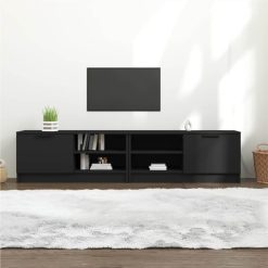TV Cabinets 2 Pcs Black 80x35x36.5 Cm Engineered Wood