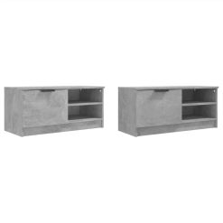 TV Cabinets 2 Pcs Concrete Grey 80x35x36.5 Cm Engineered Wood -NEWTRAL Sales Shop TV Cabinets 2 pcs Concrete Grey 80x35x36 5 cm Engineered Wood 513443 3