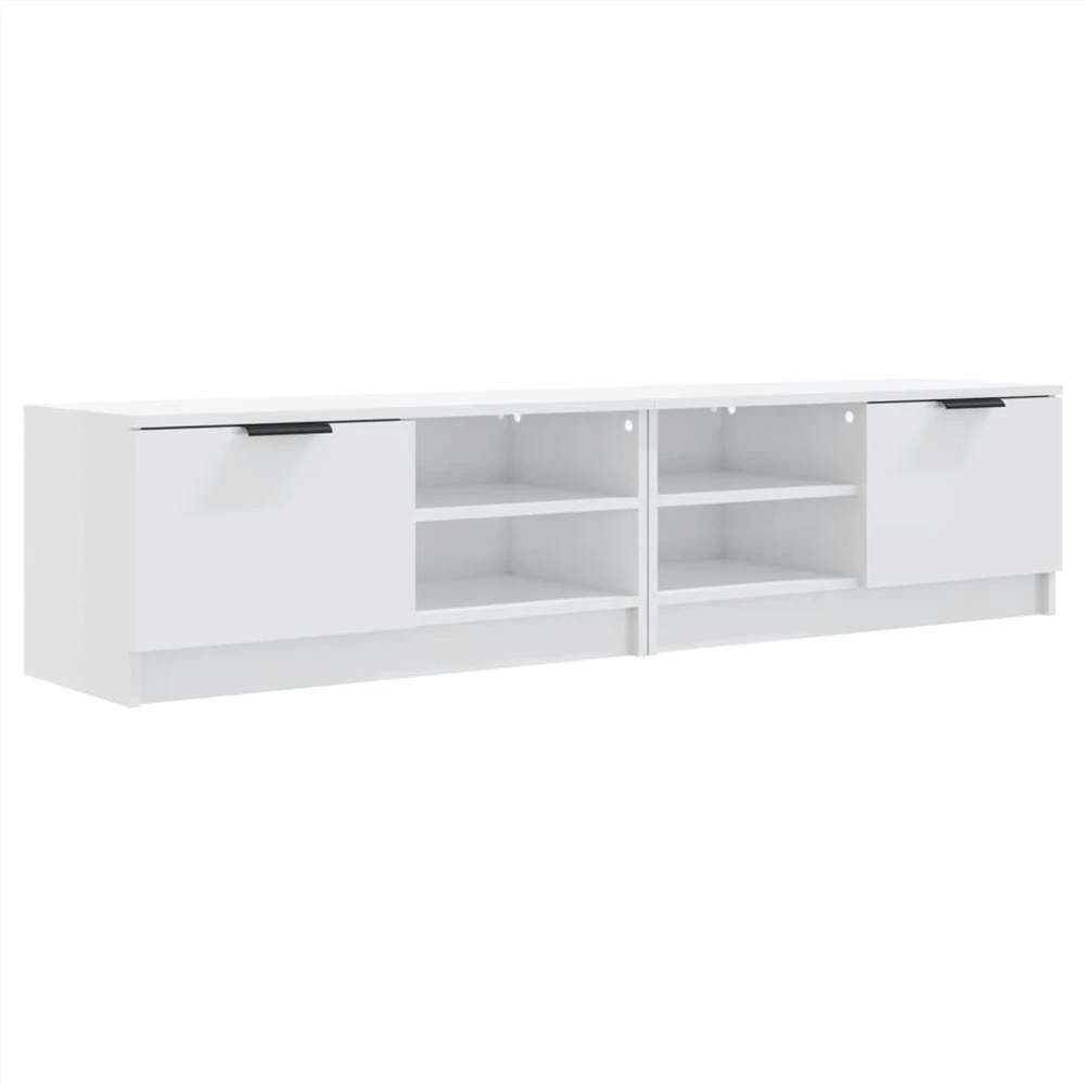 TV Cabinets 2 Pcs High Gloss White 80x35x36.5cm Engineered Wood 2 TV Cabinets 2 Pcs High Gloss White 80x35x36.5cm Engineered Wood - Image 2