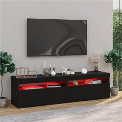 TV Cabinets 2 Pcs With LED Lights High Gloss Black 75x35x40 Cm -NEWTRAL Sales Shop TV Cabinets 2 pcs with LED Lights High Gloss Black 75x35x40 cm 509318 5