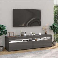 TV Cabinets 2 Pcs With LED Lights High Gloss Grey 75x35x40 Cm -NEWTRAL Sales Shop TV Cabinets 2 pcs with LED Lights High Gloss Grey 75x35x40 cm 509321 3