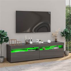 TV Cabinets 2 Pcs With LED Lights High Gloss Grey 75x35x40 Cm -NEWTRAL Sales Shop TV Cabinets 2 pcs with LED Lights High Gloss Grey 75x35x40 cm 509321 4