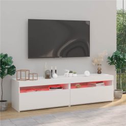 TV Cabinets 2 Pcs With LED Lights High Gloss White 75x35x40 Cm -NEWTRAL Sales Shop TV Cabinets 2 pcs with LED Lights High Gloss White 75x35x40 cm 509313 5