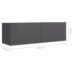 TV Cabinets 3 Pcs High Gloss Grey Chipboard 3 TV Cabinets 3 Pcs High Gloss Grey Chipboard -NEWTRAL Sales Shop TV Cabinets 3 pcs High Gloss Grey Chipboard 481395 3