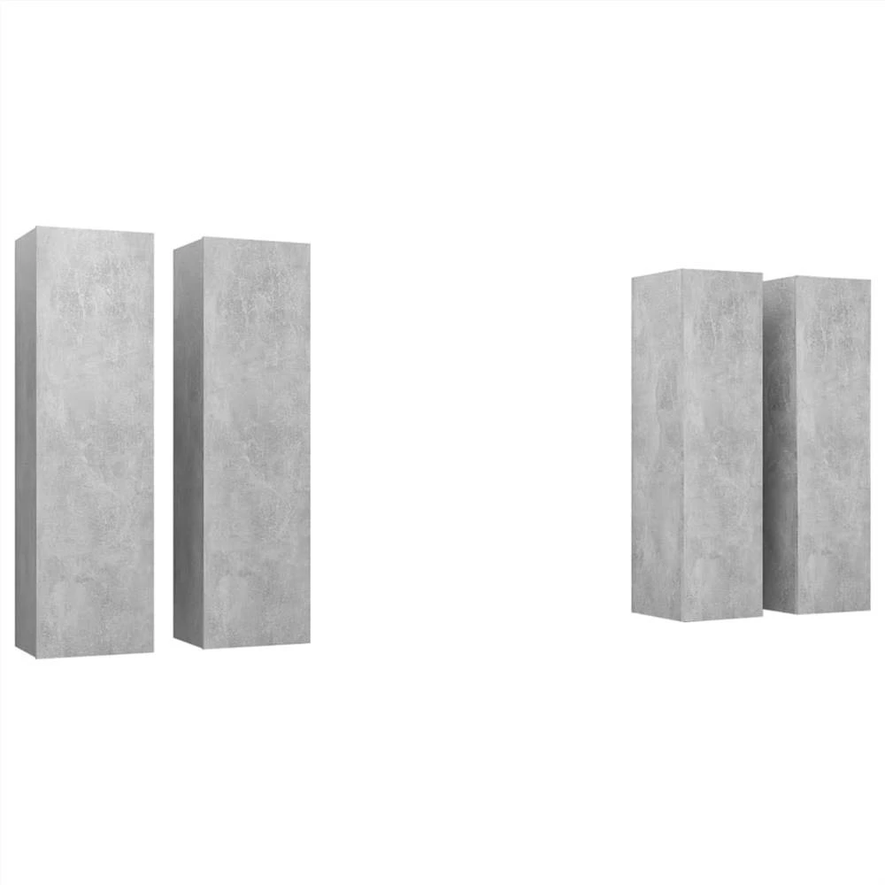 TV Cabinets 4 Pcs Concrete Grey 30.5x30x110 Cm Chipboard 2 TV Cabinets 4 Pcs Concrete Grey 30.5x30x110 Cm Chipboard - Image 2