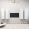TV Cabinets 4 Pcs High Gloss White 30.5x30x110 Cm Chipboard