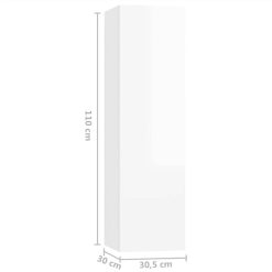 TV Cabinets 4 Pcs High Gloss White 30.5x30x110 Cm Chipboard -NEWTRAL Sales Shop TV Cabinets 4 pcs High Gloss White 30 5x30x110 cm Chipboard 486936 4