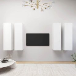 TV Cabinets 4 Pcs White 30.5x30x110 Cm Chipboard