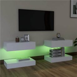 TV Cabinets With LED Lights 2 Pcs White 60x35 Cm -NEWTRAL Sales Shop TV Cabinets with LED Lights 2 pcs White 60x35 cm 461657 3