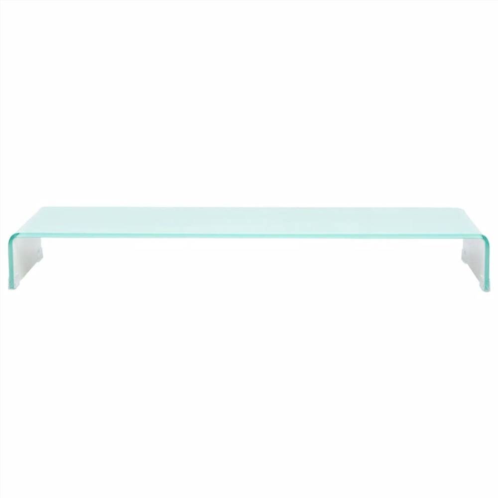TV Stand/Monitor Riser Glass White 100x30x13 cm TV Stand/Monitor Riser Glass White 100x30x13 Cm -NEWTRAL Sales Shop TV Stand Monitor Riser Glass White 100x30x13 cm 455152 1