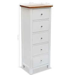Tall Chest Of Drawers 45x32x115 Cm Solid Oak Wood -NEWTRAL Sales Shop Tall Chest of Drawers 45x32x115 cm Solid Oak Wood 441519 5