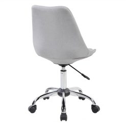 Techni Modern Leisure Polyester Swivel Chair Height Adjustable With Curved Backrest And Casters For Living Room, Bedroom, Dining Room, Office - Gray -NEWTRAL Sales Shop Techni Mobili Armless Task Chair with Buttons Grey 469910 2