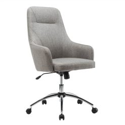 Techni Modern Leisure Polyester Swivel Chair Height Adjustable With Curved Backrest And Casters For Living Room, Bedroom, Dining Room, Office - Gray 5 Techni Modern Leisure Polyester Swivel Chair Height Adjustable With Curved Backrest And Casters For Living Room, Bedroom, Dining Room, Office - Gray -NEWTRAL Sales Shop Techni Mobili Comfy Height Adjustable Rolling Office Desk Chair with Wheels 469968 5