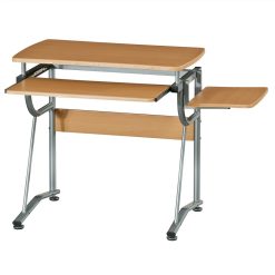 Techni Mobili 43" Computer Desk With Slide-out Keyboard Tray, Side Shelf, MDF Tabletop And Metal Frame, For Game Room, Small Space, Study Room - Cherry -NEWTRAL Sales Shop Techni Mobili Compact Computer Desk with Side Shelf and Keyboard Panel Cherry 471485 3