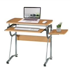 Techni Mobili 43" Computer Desk With Slide-out Keyboard Tray, Side Shelf, MDF Tabletop And Metal Frame, For Game Room, Small Space, Study Room - Cherry -NEWTRAL Sales Shop Techni Mobili Compact Computer Desk with Side Shelf and Keyboard Panel Cherry 471485 4
