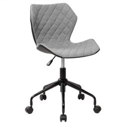 Techni Modern Leisure Polyester Swivel Chair Height Adjustable With Curved Backrest And Casters For Living Room, Bedroom, Dining Room, Office - Gray -NEWTRAL Sales Shop Techni Mobili Deluxe Modern Office Armless Task Chair Grey 469932 3
