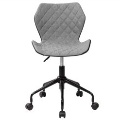 Techni Modern Leisure Polyester Swivel Chair Height Adjustable With Curved Backrest And Casters For Living Room, Bedroom, Dining Room, Office - Gray -NEWTRAL Sales Shop Techni Mobili Deluxe Modern Office Armless Task Chair Grey 469932 4