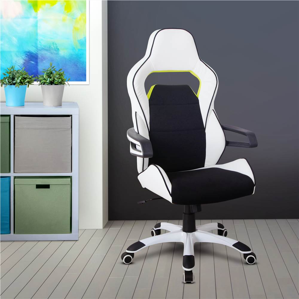 Techni Home Office Adjustable Rotatable Gaming Chair with Ergonomic High Backrest and Lumbar Support - Black + White Techni Home Office Adjustable Rotatable Gaming Chair With Ergonomic High Backrest And Lumbar Support - Black + White -NEWTRAL Sales Shop Techni Mobili Ergonomic Essential Racing Style Home amp Office Chair White 469961 5