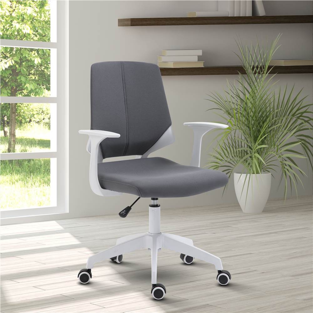 Techni Home Office Fabric Adjustable Rotatable Chair with Ergonomic Backrest and Casters - Gray Techni Home Office Fabric Adjustable Rotatable Chair With Ergonomic Backrest And Casters - Gray -NEWTRAL Sales Shop Techni Mobili Height Adjustable Mid Back Office Chair Grey 469930 5