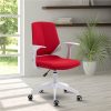 Techni Home Office Fabric Adjustable Rotatable Chair With Ergonomic Backrest And Casters - Red