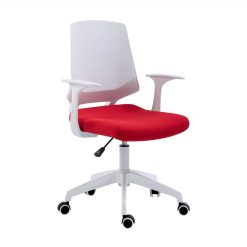 Techni Home Office Fabric Adjustable Rotatable Chair With Ergonomic Backrest And Casters - Red 3 Techni Home Office Fabric Adjustable Rotatable Chair With Ergonomic Backrest And Casters - Red -NEWTRAL Sales Shop Techni Mobili Height Adjustable Mid Back Office Chair Red 469934 3
