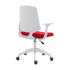 Techni Home Office Fabric Adjustable Rotatable Chair With Ergonomic Backrest And Casters - Red 4 Techni Home Office Fabric Adjustable Rotatable Chair With Ergonomic Backrest And Casters - Red -NEWTRAL Sales Shop Techni Mobili Height Adjustable Mid Back Office Chair Red 469934 4