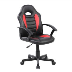 Techni Modern Leisure Leather Swivel Chair Height Adjustable With Curved Backrest And Casters For Living Room, Bedroom, Dining Room, Office - Red -NEWTRAL Sales Shop Techni Mobili Kid s Gaming and Student Racer Chair with Wheels Red 469914 4