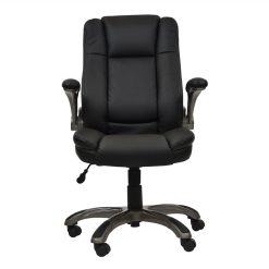 Techni Home Office Adjustable Rotatable Gaming Chair With Ergonomic Backrest And Flip-up Armrests - Black 5 Techni Home Office Adjustable Rotatable Gaming Chair With Ergonomic Backrest And Flip-up Armrests - Black -NEWTRAL Sales Shop Techni Mobili Medium Back Executive Office Chair with Flip up Arms Black 469937 4