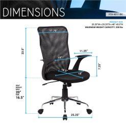 Techni Home Office Adjustable Rotatable Chair With Ergonomic Mesh Backrest And Casters - Black 2 Techni Home Office Adjustable Rotatable Chair With Ergonomic Mesh Backrest And Casters - Black -NEWTRAL Sales Shop Techni Mobili Medium Back Mesh Assistant Office Chair Black 469933 1