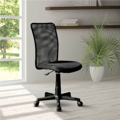 Techni Home Office Adjustable Rotatable Chair With Ergonomic Mesh Backrest And Casters - Black