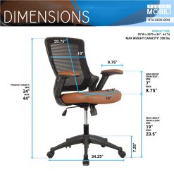 Techni Home Office Adjustable Rotatable Gaming Chair With Ergonomic Mesh Backrest And Adjustable Armrests - Brown 3 Techni Home Office Adjustable Rotatable Gaming Chair With Ergonomic Mesh Backrest And Adjustable Armrests - Brown -NEWTRAL Sales Shop Techni Mobili Mid Back Mesh Task Office Chair with Height Adjustable Arms Brown 469924 3