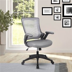 Techni Home Office Adjustable Rotatable Gaming Chair With Ergonomic Mesh Backrest And Adjustable Armrests - Gray