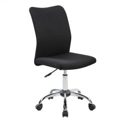 Techni Modern Leisure Polyester Swivel Chair Height Adjustable With Curved Backrest And Casters For Living Room, Bedroom, Dining Room, Office - Black 3 Techni Modern Leisure Polyester Swivel Chair Height Adjustable With Curved Backrest And Casters For Living Room, Bedroom, Dining Room, Office - Black -NEWTRAL Sales Shop Techni Mobili Modern Armless Task Chair Black 469917 3