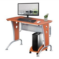 Techni Mobili 44" Computer Desk With Mobile CPU Caddy, MDF Tabletop And Metal Frame, For Game Room, Small Space, Study Room - Brown 3 Techni Mobili 44" Computer Desk With Mobile CPU Caddy, MDF Tabletop And Metal Frame, For Game Room, Small Space, Study Room - Brown -NEWTRAL Sales Shop Techni Mobili Modern Computer Desk With Mobile CPU Caddy Dark Honey 471486 2