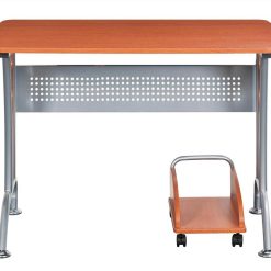 Techni Mobili 44" Computer Desk With Mobile CPU Caddy, MDF Tabletop And Metal Frame, For Game Room, Small Space, Study Room - Brown 4 Techni Mobili 44" Computer Desk With Mobile CPU Caddy, MDF Tabletop And Metal Frame, For Game Room, Small Space, Study Room - Brown -NEWTRAL Sales Shop Techni Mobili Modern Computer Desk With Mobile CPU Caddy Dark Honey 471486 3