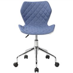 Techni Modern Leisure Polyester Swivel Chair Height Adjustable With Curved Backrest And Casters For Living Room, Bedroom, Dining Room, Office - Blue -NEWTRAL Sales Shop Techni Mobili Modern Height Adjustable Office Task Chair Blue 469966 3
