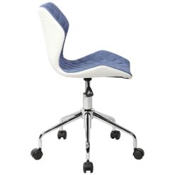 Techni Modern Leisure Polyester Swivel Chair Height Adjustable With Curved Backrest And Casters For Living Room, Bedroom, Dining Room, Office - Blue -NEWTRAL Sales Shop Techni Mobili Modern Height Adjustable Office Task Chair Blue 469966 4