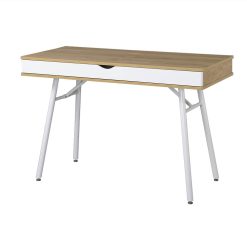 Techni Mobili Home Office Computer Desk With Storage Drawer, MDF Tabletop And Metal Frame, For Game Room, Small Space, Study Room - Oak -NEWTRAL Sales Shop Techni Mobili Modern Multi Storage Computer Desk with Storage Pine 471494 1