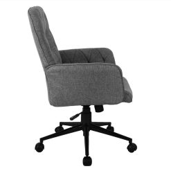 Techni Home Office Tufted Upholstered Adjustable Rotatable Chair With Ergonomic Backrest And Casters - Gray 3 Techni Home Office Tufted Upholstered Adjustable Rotatable Chair With Ergonomic Backrest And Casters - Gray -NEWTRAL Sales Shop Techni Mobili Modern Upholstered Tufted Office Chair with Arms Grey 469962 2
